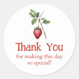 Strawberry Favor Vielen Dank Runder Aufkleber
