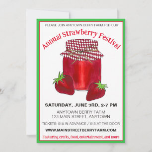Strawberry Festival Berry Farm Berries Jam Sommer Einladung