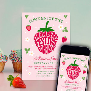 Strawberry Festival für immer Niedlich anpassbar Einladung