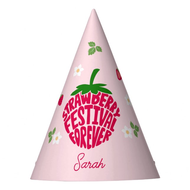 Strawberry Festival für immer Niedlich anpassbar Partyhütchen (Vorderseite)