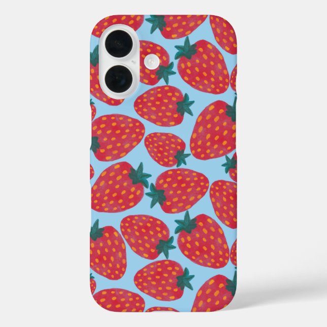 Strawberry Field Blue Case-Mate iPhone Hülle (Rückseite)