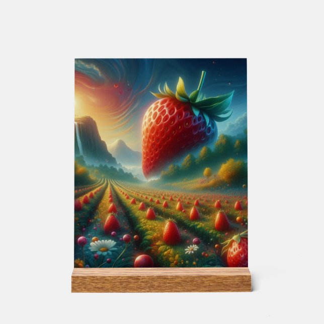 Strawberry Field of Dreams Acrylschild (Vorderseite)