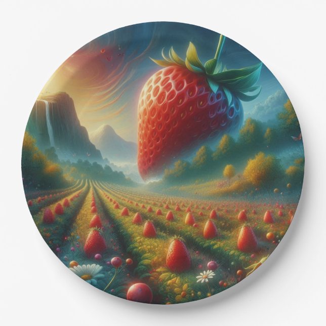 Strawberry Field of Dreams Pappteller (Vorderseite)