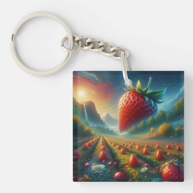 Strawberry Field of Dreams Schlüsselanhänger (Vorderseite)