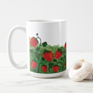 Strawberry Field Watercolor Illustration Kaffeetasse