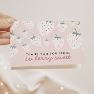 Strawberry Fields Berry Sweet Pink Girl Dankeskarte