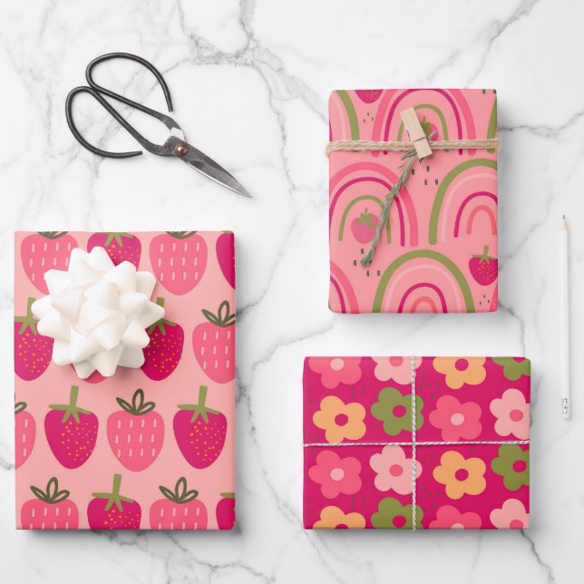 Strawberry Fields Delight 1 Geschenkpapier Set (Vorderseite)