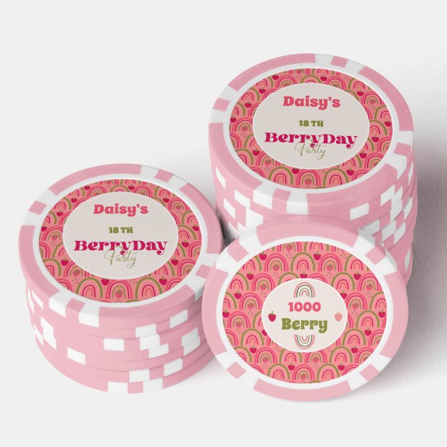 Strawberry Fields Delight Birthday Pokerchips (Stapel)