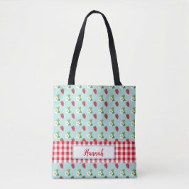 Strawberry Fields - Red Gingham Karo Monogram