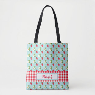 Strawberry Fields - Red Gingham Karo Monogram