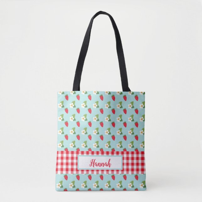 Strawberry Fields - Red Gingham Karo Monogram (Vorderseite)