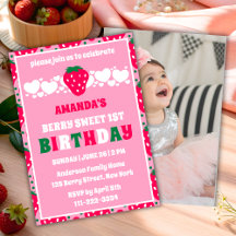 Strawberry First Birthday Celebration Photo