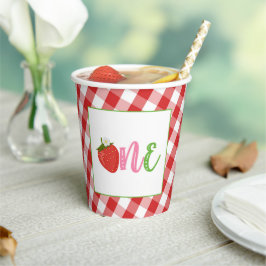 Strawberry First Birthday Party Cup Pappbecher