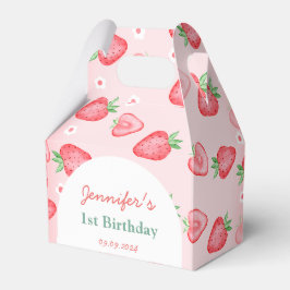 Strawberry First Birthday Party Geschenkschachtel