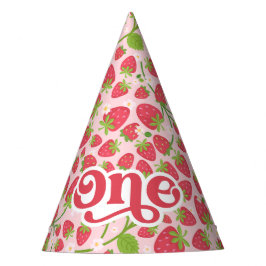Strawberry First Birthday Party Hat Partyhütchen