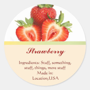 Strawberry Flavor Labels Runder Aufkleber