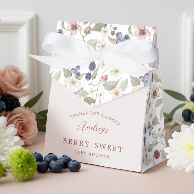 Strawberry Floral Berry Sweet Baby Shower Thank Geschenkschachtel (Strawberry Floral Berry Sweet Baby Shower Thank Favor Boxes)