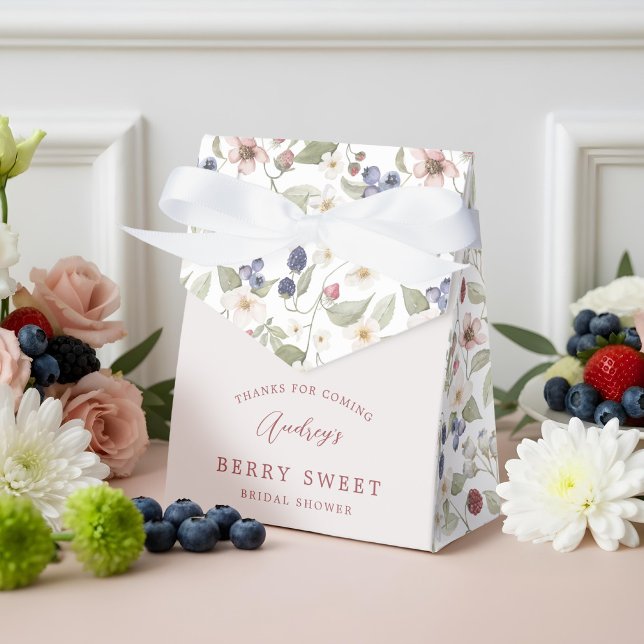 Strawberry Floral Berry Sweet Brautparty Danke Geschenkschachtel (Strawberry Floral Berry Sweet Bridal Shower Thanks Favor Boxes)