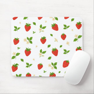 Strawberry floral pattern mouse pad, cute watercol mousepad