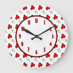 Strawberry Flower Retro Kitchen Wall Clock Große Wanduhr