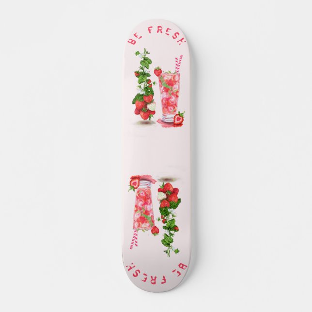 Strawberry Fresh Drink Skateboard (Vorne)