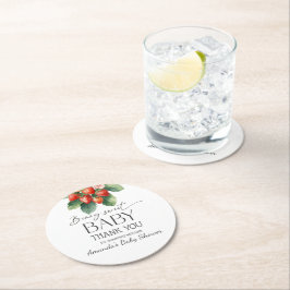 Strawberry Fresh Market Berry Sweet Baby Shower Runder Pappuntersetzer