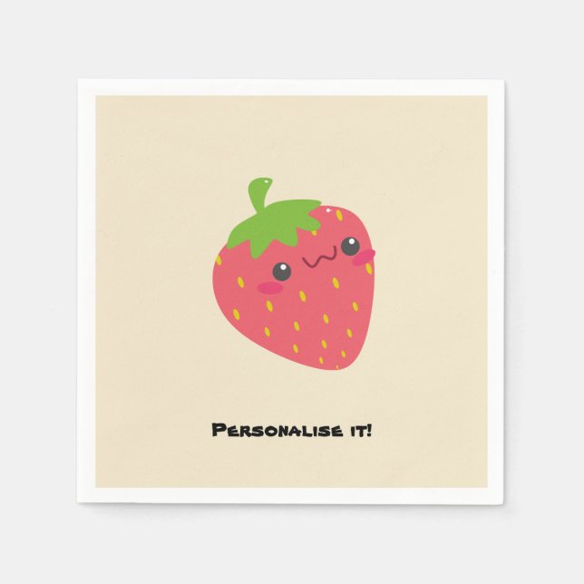 Strawberry Friend Serviette (Vorderseite)