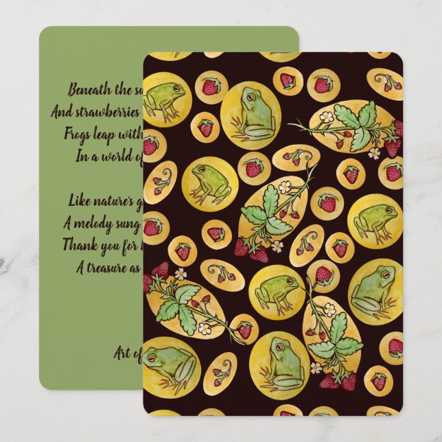 Strawberry Frogs Forever Dankeskarte (Vorne/Hinten)
