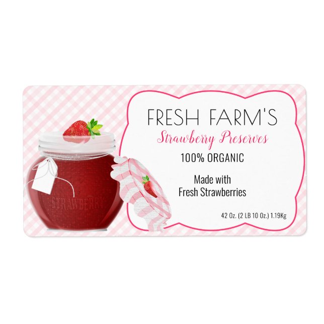 Strawberry Fruit Canning Jar Label | (Vorne)
