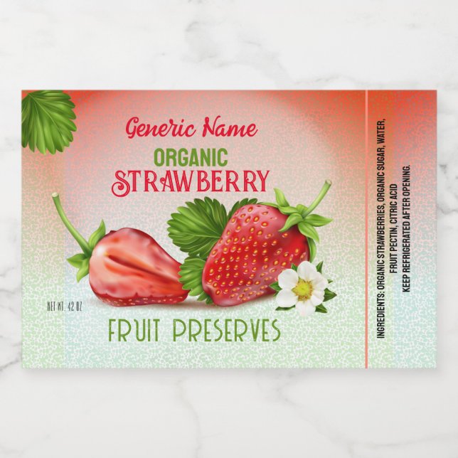 Strawberry Fruit Canning Lebensmitteletikett (Einzelnes Label)