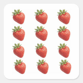 Strawberry Fruit  Quadratischer Aufkleber