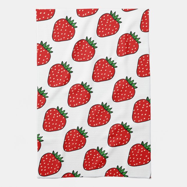 Strawberry Fruit Retro Küchengeschenk Geschirrtuch (Vertikal)