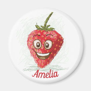 Strawberry funny personalized cute fridge magnet