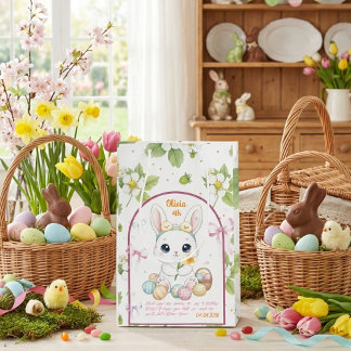 Strawberry Gaze Bunny - Cute Anime Eyes & Ribbon Mittlere Geschenktüte