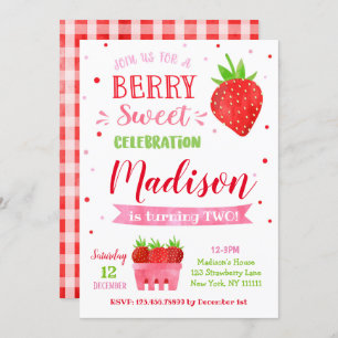 Strawberry Geburtstagsparty Einladungen
