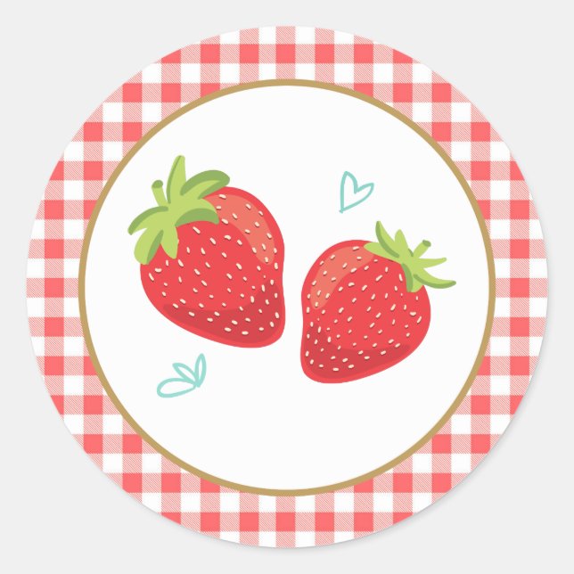 Strawberry Geburtstagsticker Umschlag Aufkleber Pi (Vorderseite)