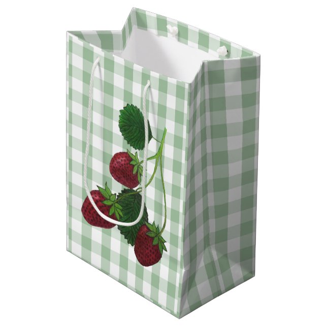 Strawberry Gift Bag Mittlere Geschenktüte (Vorderseite Schrägansicht)