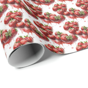 Strawberry Gift Wrap Wrapping Paper Geschenkpapier