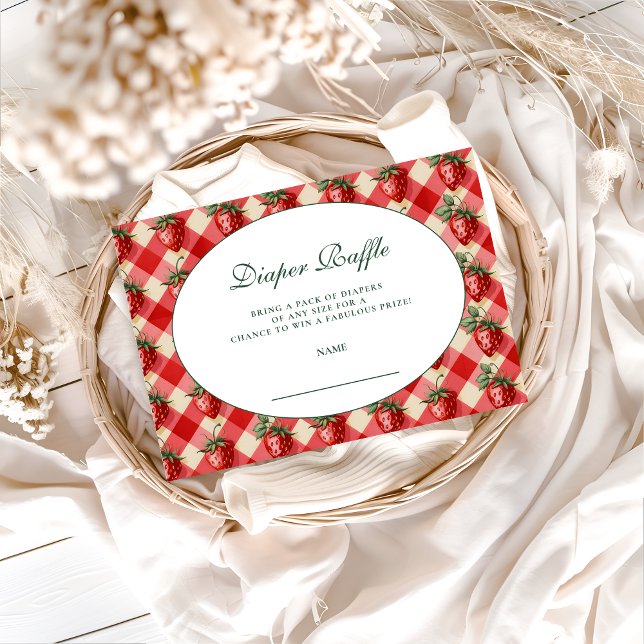 Strawberry Gingham Cottage Diapper Raffle Begleitkarte (Von Creator hochgeladen)
