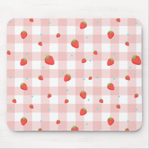 Strawberry Gingham Mouse Pad Mousepad