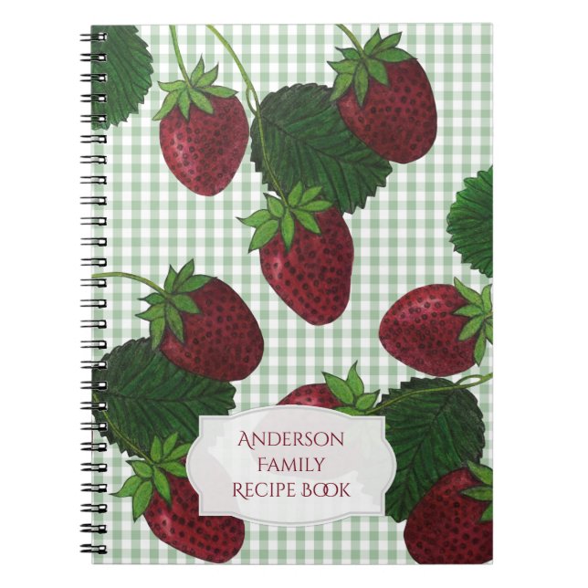 Strawberry Gingham Notizblock (Vorderseite)