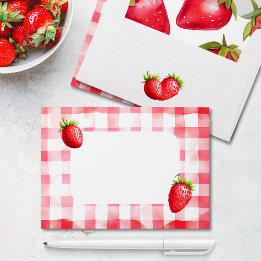 Strawberry Gingham Picnic Country Chic Rosa Rosa