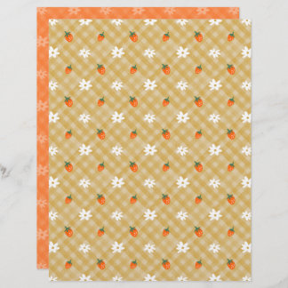 Strawberry Gingham Scrapbook Paper