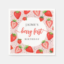 Strawberry Girl 1. Geburtstag Berry Erster Geburts Serviette