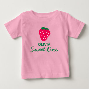 Strawberry Girl 1. Geburtstagsfeier Baby T-shirt