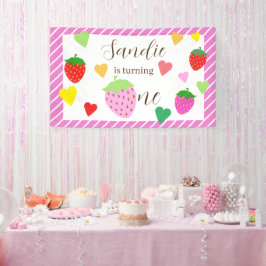 Strawberry Girl Birthday Party Banner