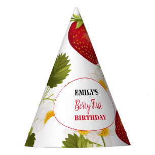 Strawberry Girl Birthday Party Party  Berry Sweet Partyhütchen