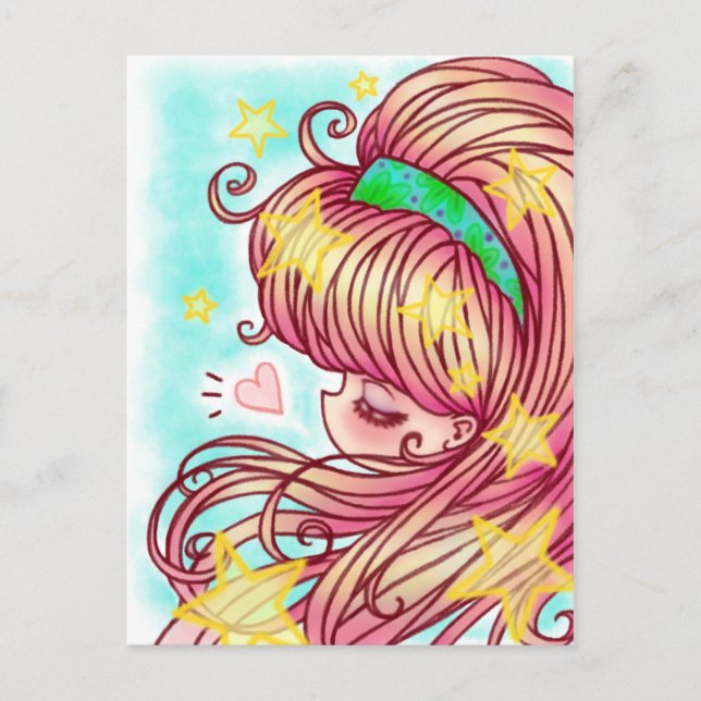 Strawberry Girl Postcard Postkarte (Vorderseite)