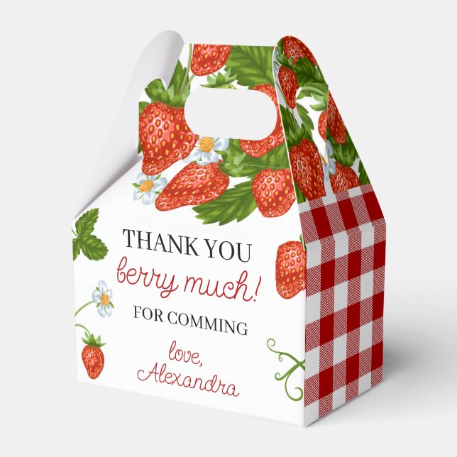 Strawberry Girls Berry Erste Geburtstagsparty Geschenkschachtel (Vorderseite)