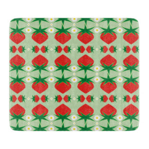 Strawberry Glass Cutting Board 6x7 Schneidebrett
